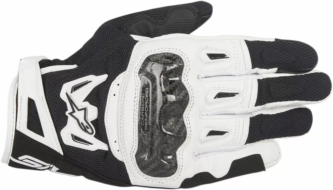 ALPINESTARS - GUANTI IN PELLE SMX-2 AIR CARBON V2 BIANCO E NERO