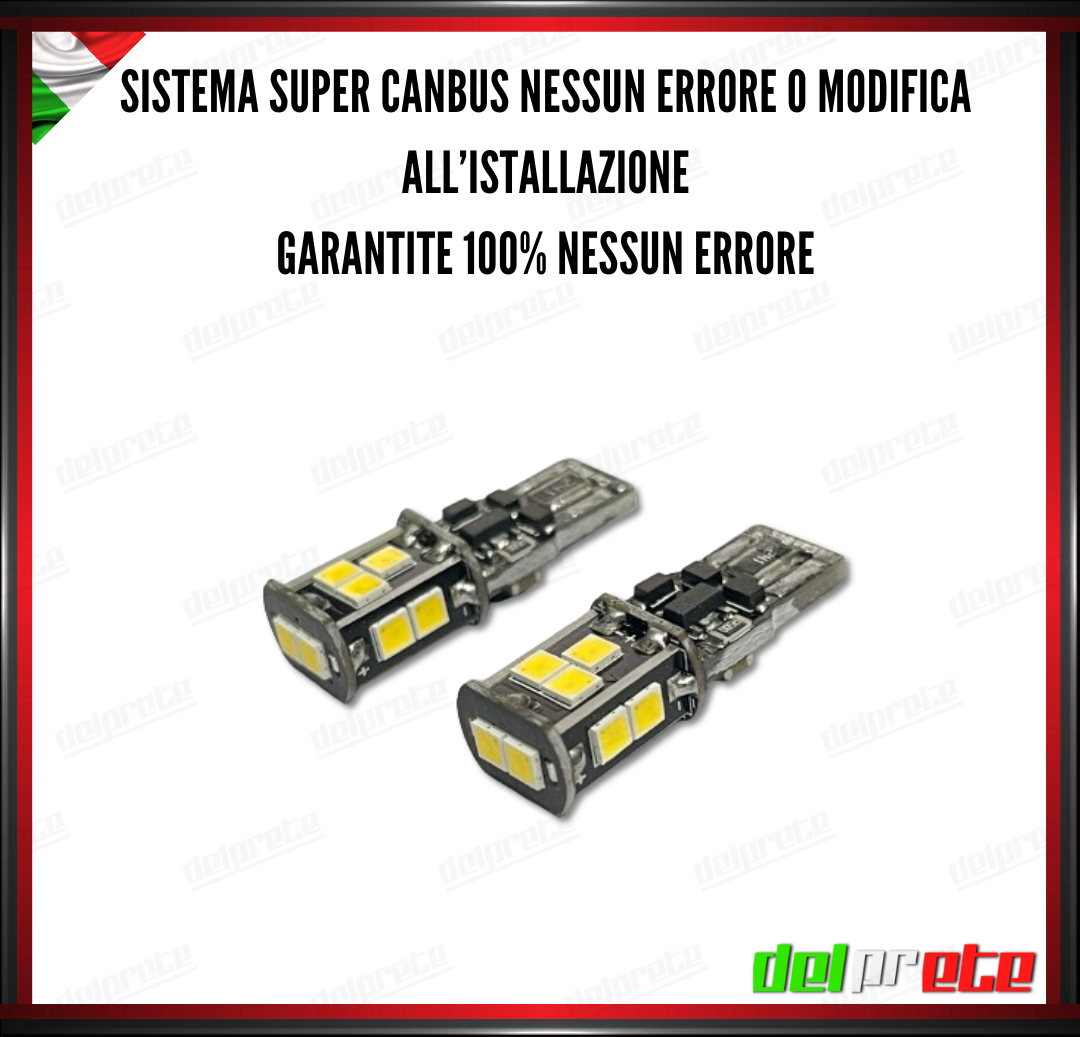 COPPIA T-10 LED SUPER CANBUS REALE 100% NO ERROR PLUG/PLAY NESSUNA MODIFICA