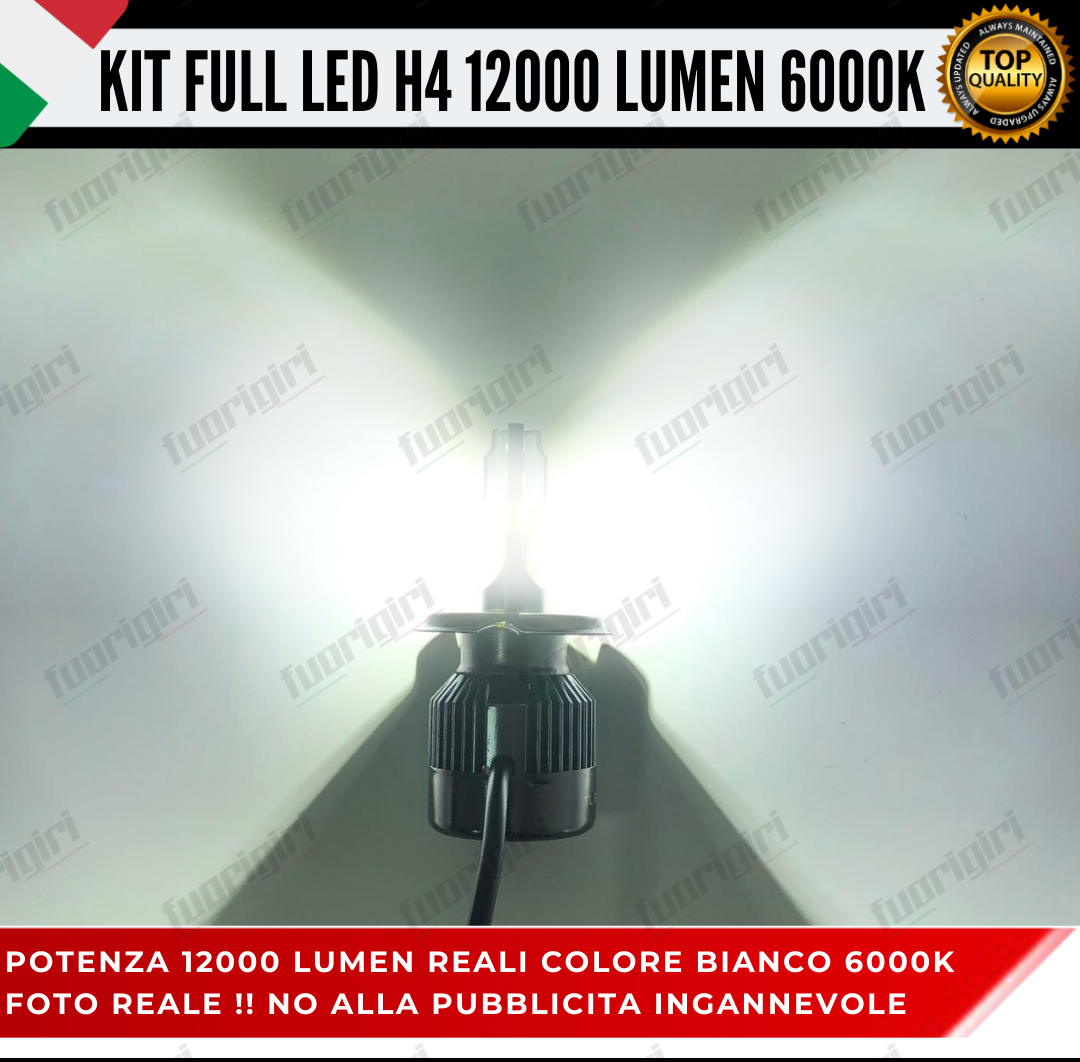 KIT FARI LED FIAT PANDA 169 ANABBAGLIANTI ABBAGLIANTI H4 LUCI POSIZIONE 12000LM