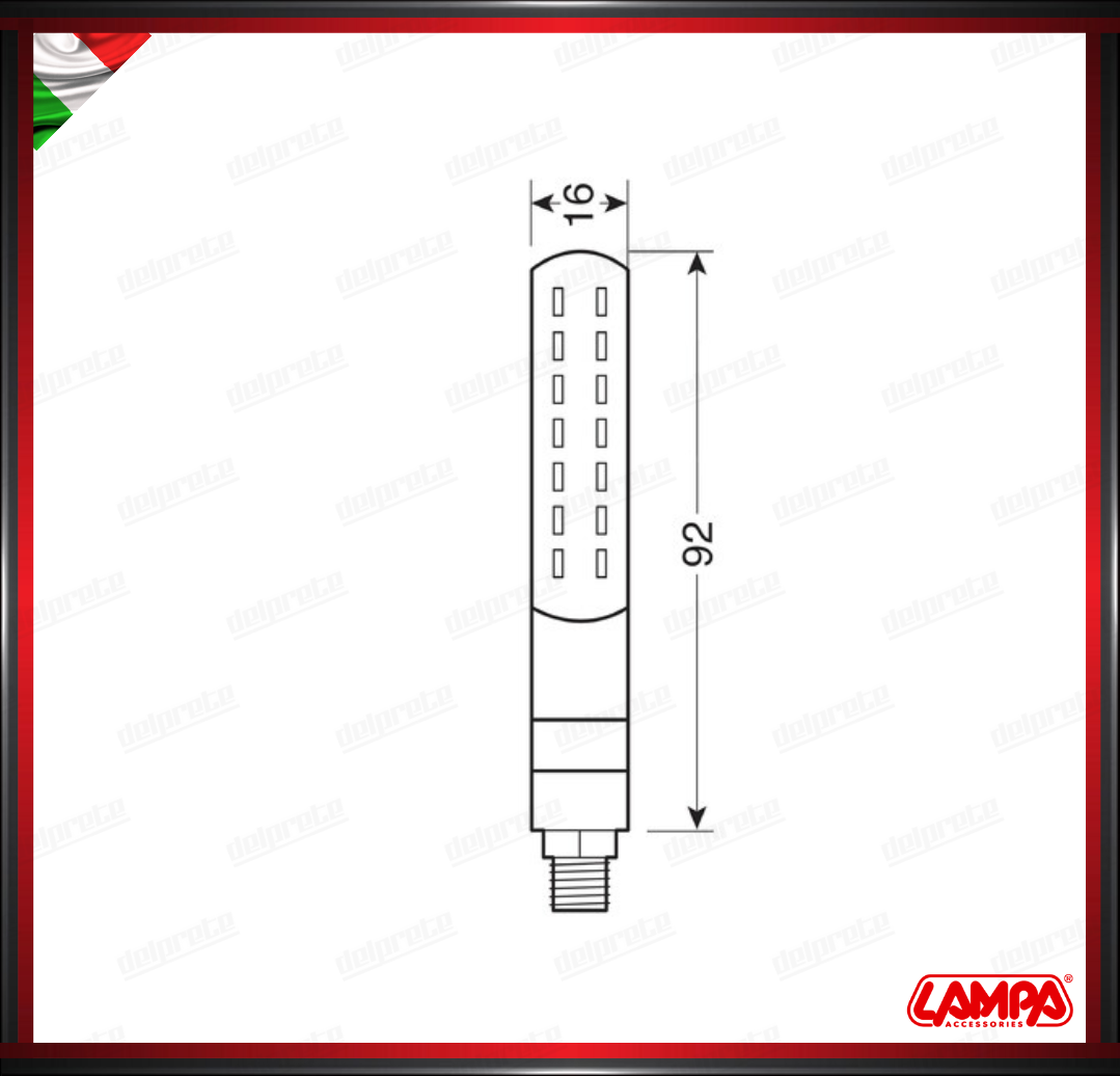 LINE SQ REAR LAMPA COPPIA INDICATORI DI DIREZIONE + POSIZIONI / STOP SEQUENZIALI A LED FRECCE OMOLOGATE - 12V