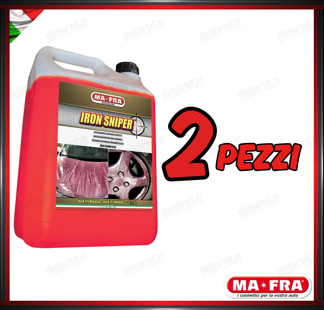 MAFRA - IRON SNIPER DECONTAMINANTE CERCHI CARROZZERIA VETRI NEW FORMULA 5000 ML