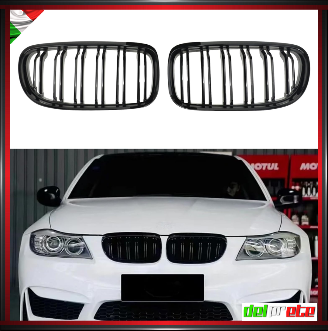 SET GRIGLIA RENI BMW SERIE 3 E90 E91 (09-12) LCI RESTYLING CALANDRA MASCHERINA