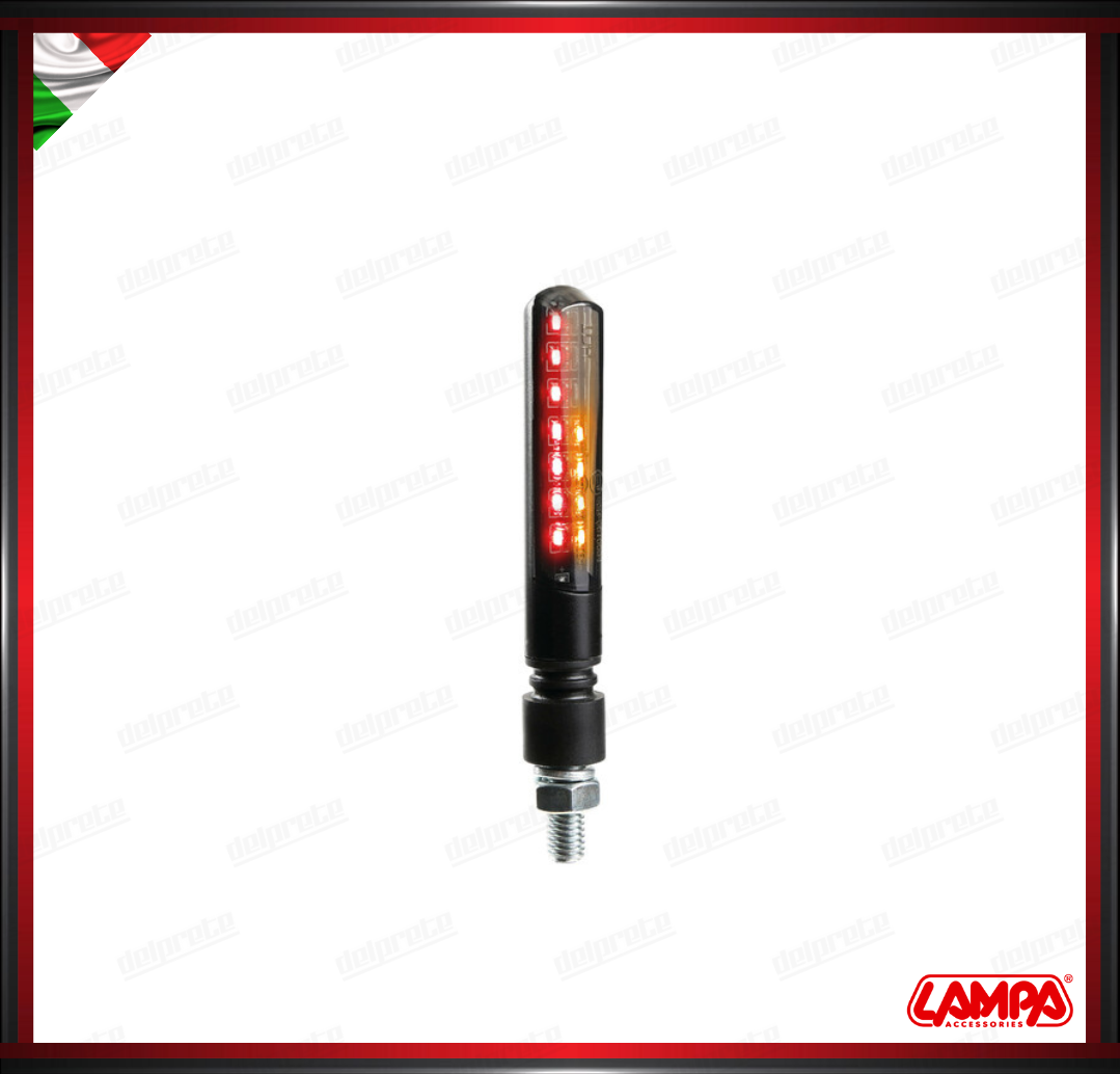LINE SQ REAR LAMPA COPPIA INDICATORI DI DIREZIONE + POSIZIONI / STOP SEQUENZIALI A LED FRECCE OMOLOGATE - 12V