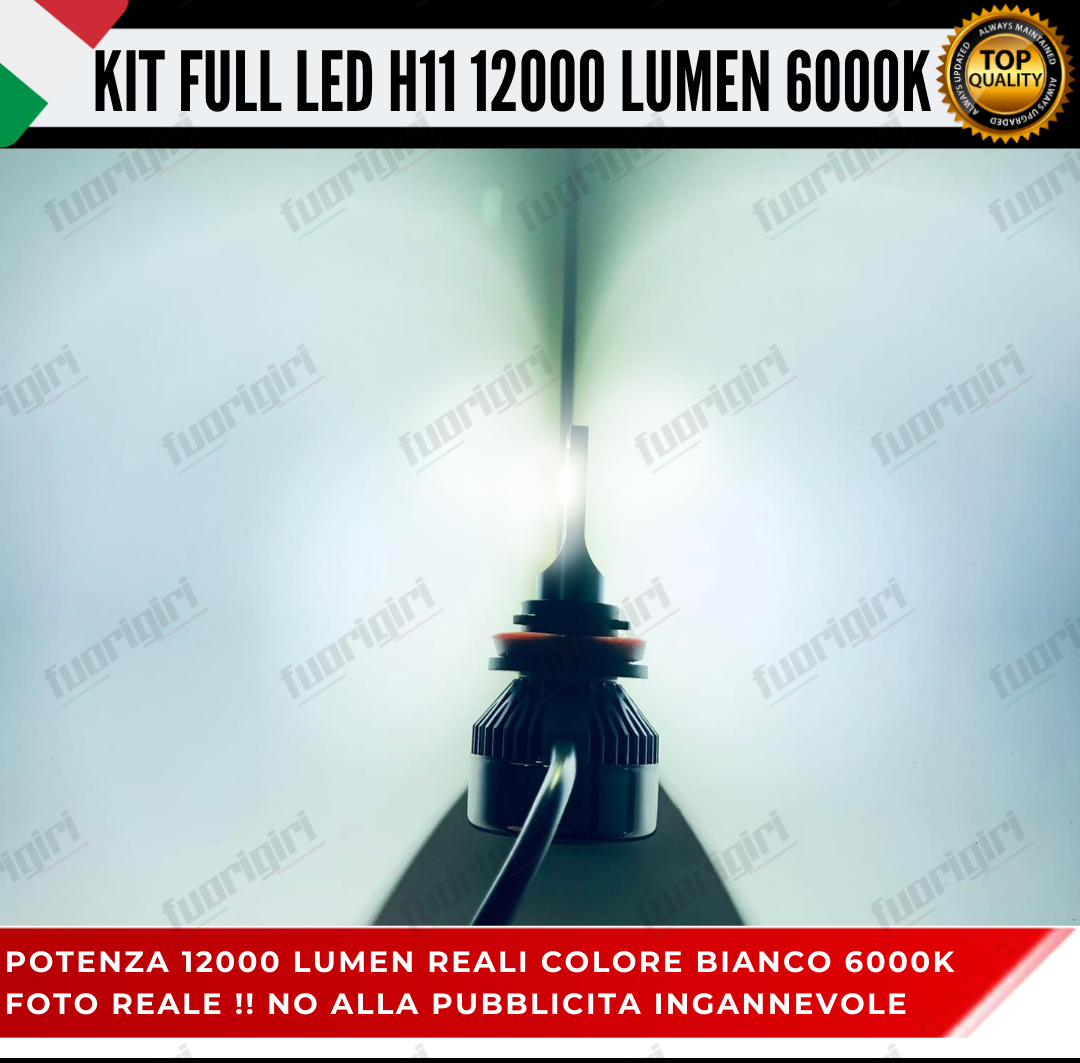 CONVERSIONE FARI FULL LED FIAT BRAVO MK2 15000 LUMEN 6000K BIANCO CANBUS NOERROR