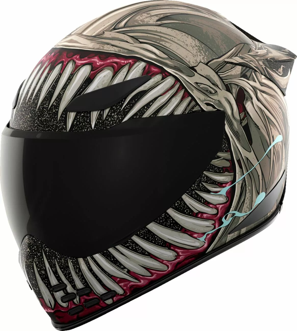 CASCO INTEGRALE - ICON DOMAIN GRAND MAW - OMOLOGATO ECE 2206 AEROGRAFATO