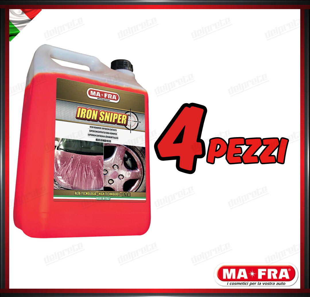 MAFRA - IRON SNIPER DECONTAMINANTE CERCHI CARROZZERIA VETRI NEW FORMULA 5000 ML