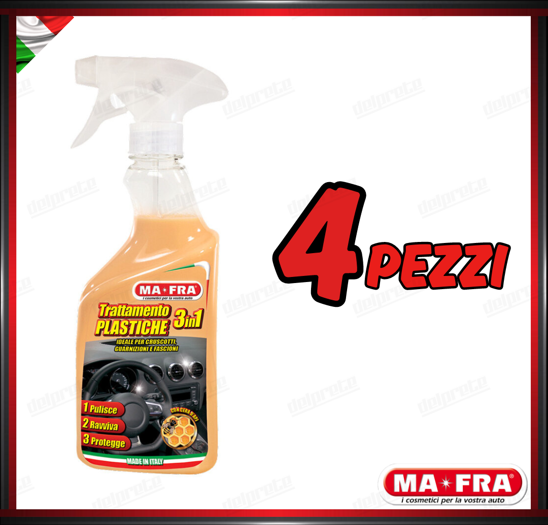 MAFRA - TRATTAMENTO PLASTICHE 3 IN 1 PULITORE RIAVVIVA PULISCE PROTEGGE 500ML