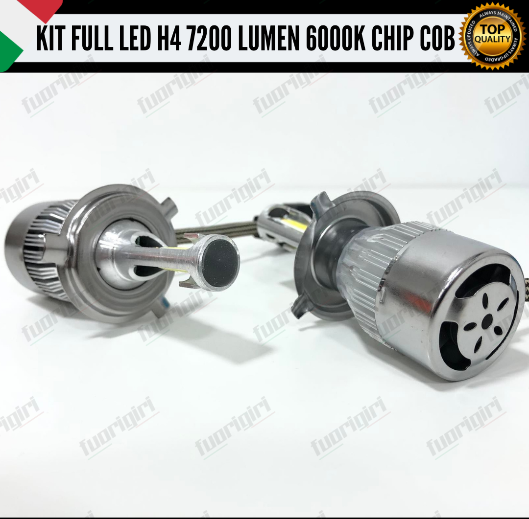 KIT FULL LED H4 LANCIA YPSILON HYBRID 7200 LUMEN 6000K BIANCO 100% NO ERRORE