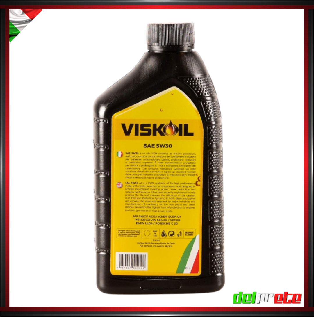VISKOIL - 5 LITRI OLIO MOTORE SINTETICO 5W-30 DIESEL BENZINA E GPL