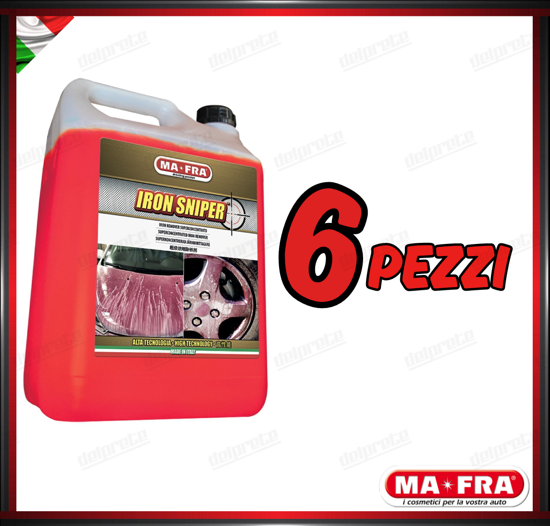 MAFRA - IRON SNIPER DECONTAMINANTE CERCHI CARROZZERIA VETRI NEW FORMULA 5000 ML