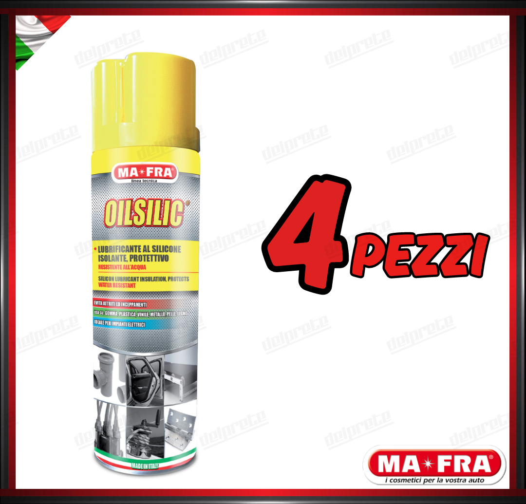 MAFRA - OIL SILIC SPRAY SUPER LUBRIFICANTE AD ALTA EFFICIENZA ELIMINA CIGOLI 500ML