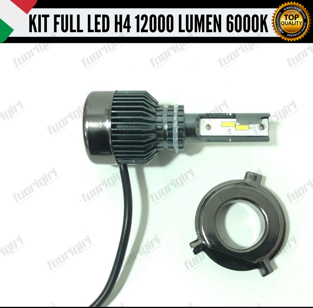 KIT LED H4 SKODA ROOMSTER 6000K BIANCO CANBUS 12000 LUMEN BI-LED NESSUN ERRORE