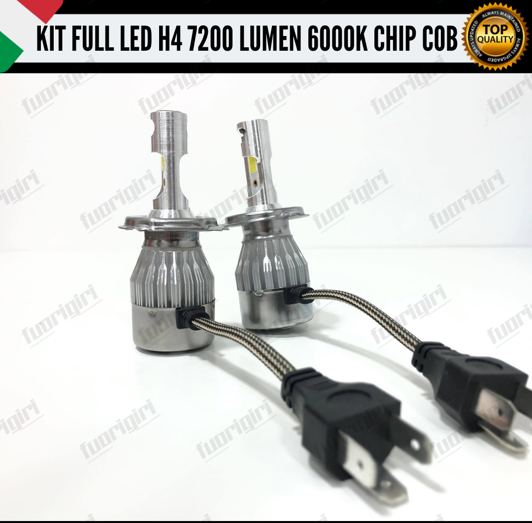 KIT FULL LED H4 LANCIA YPSILON HYBRID 7200 LUMEN 6000K BIANCO 100% NO ERRORE