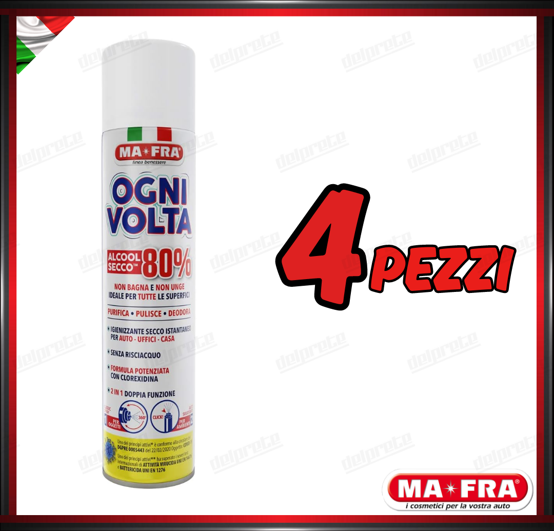 MAFRA - OGNI VOLTA SPRAY IGIENIZZANTE ALCOL SECCO PURIFICA PULISCE DEODORA 300ML