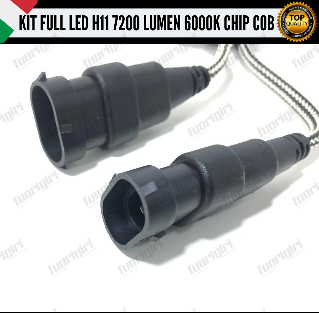 KIT FULL LED H11 FIAT PUNTO EVO 6000K 7200LUMEN CANBUS NO ERRORE FENDINEBBIA