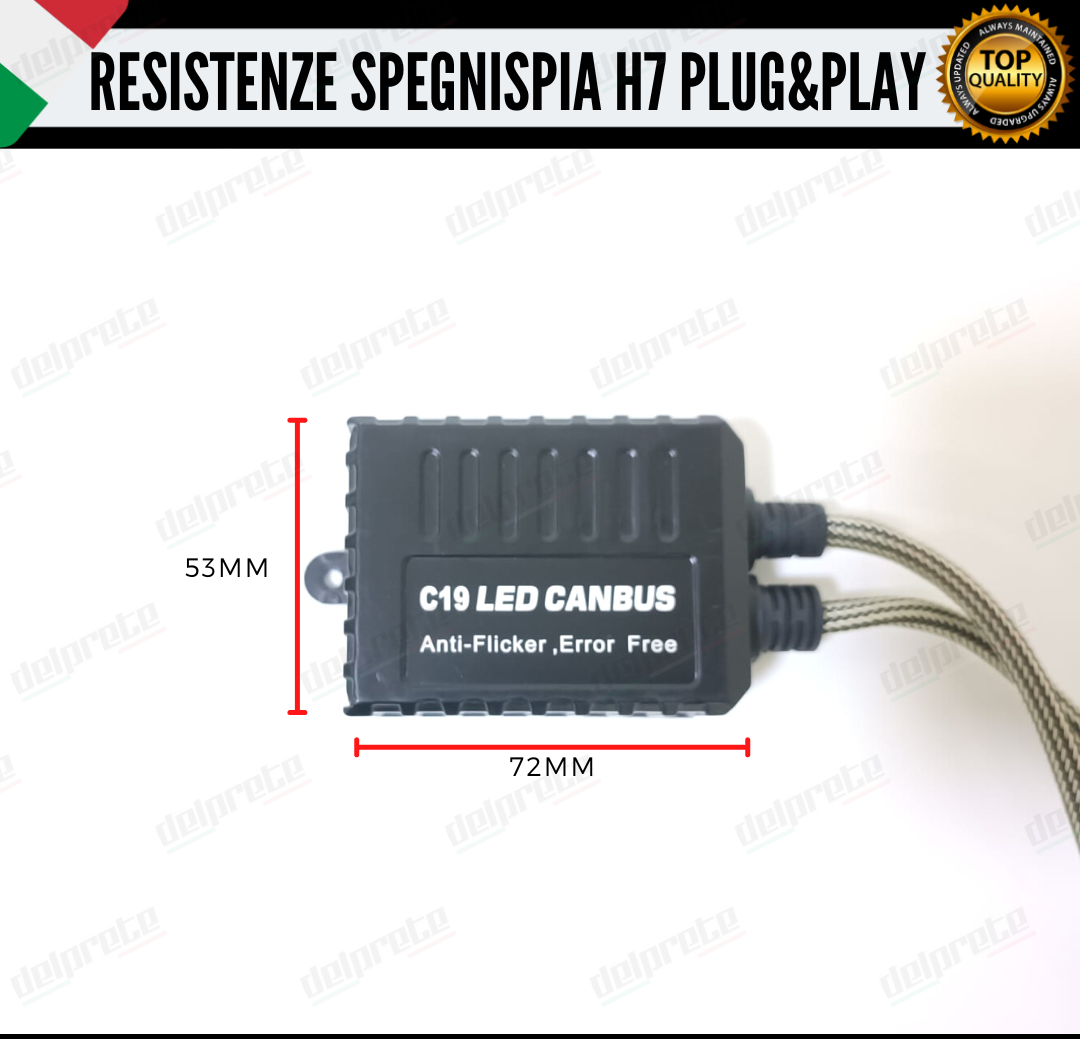 X2 RESISTENZE FILTRI AGGIUNTIVE CANBUS PER LAMPADE KIT LED H7 SPEGNI SPIA-ERRORE
