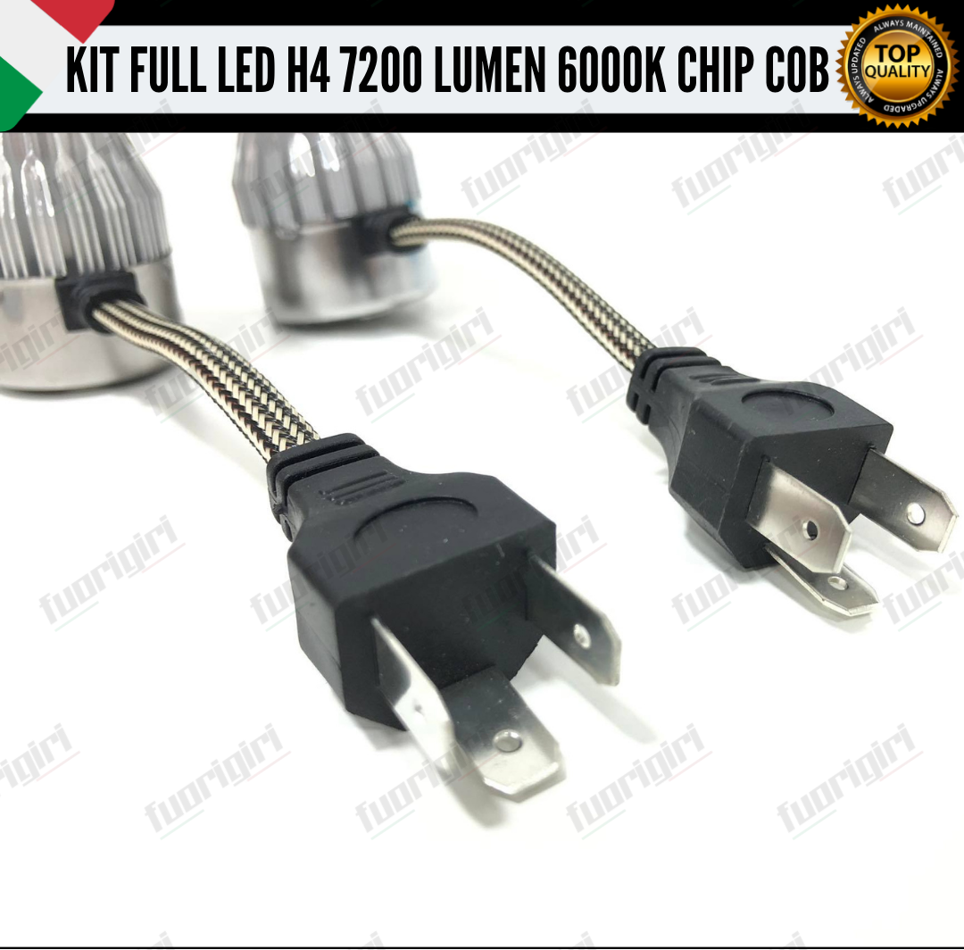 KIT FULL LED H4 LANCIA YPSILON HYBRID 7200 LUMEN 6000K BIANCO 100% NO ERRORE