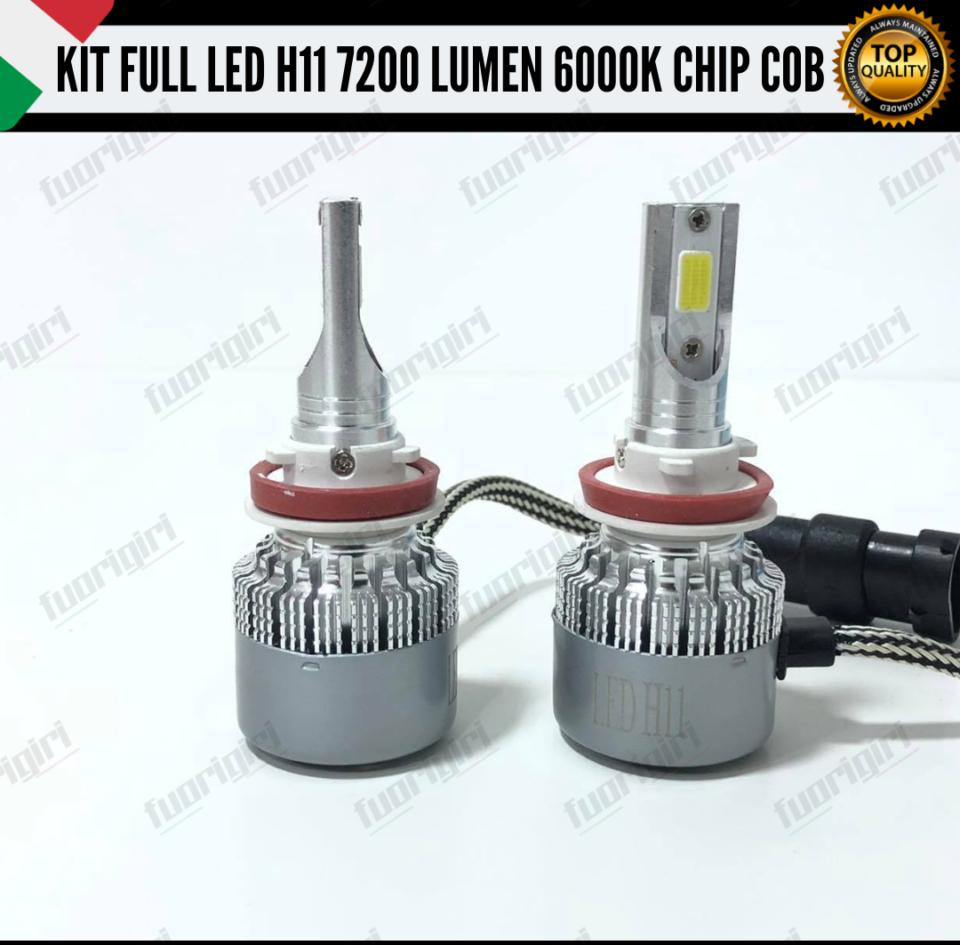 KIT FULL LED H11 FIAT PUNTO EVO 6000K 7200LUMEN CANBUS NO ERRORE FENDINEBBIA