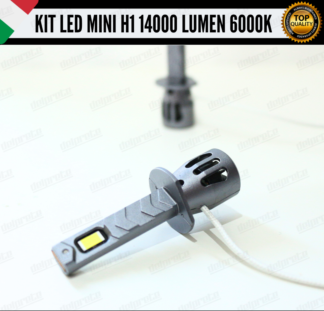 KIT FULL LED LAMPADE H1 MINI BIANCO 6000K 14000 LUMEN CANBUS NO ERRORE