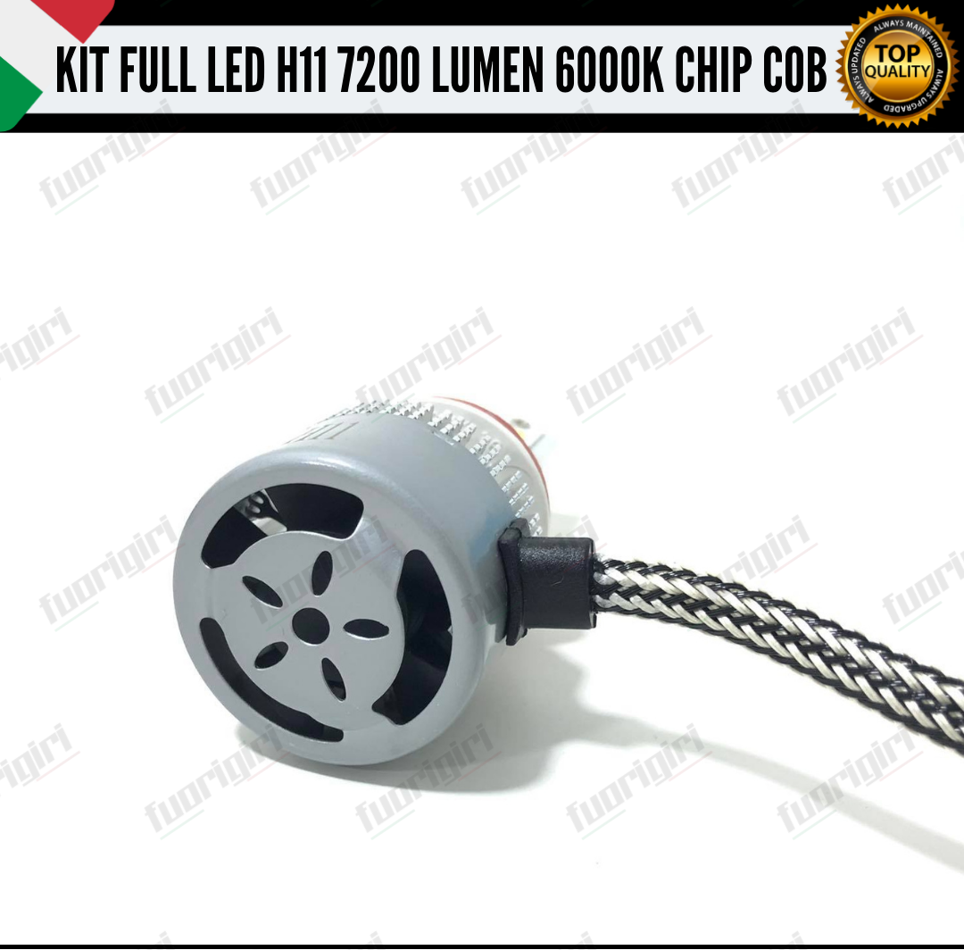KIT FULL LED H11 FIAT PUNTO EVO 6000K 7200LUMEN CANBUS NO ERRORE FENDINEBBIA
