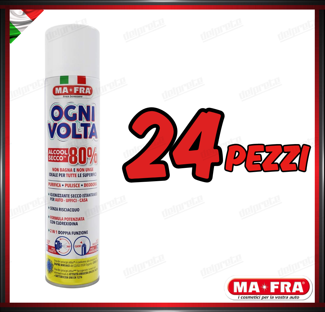 MAFRA - OGNI VOLTA SPRAY IGIENIZZANTE ALCOL SECCO PURIFICA PULISCE DEODORA 300ML
