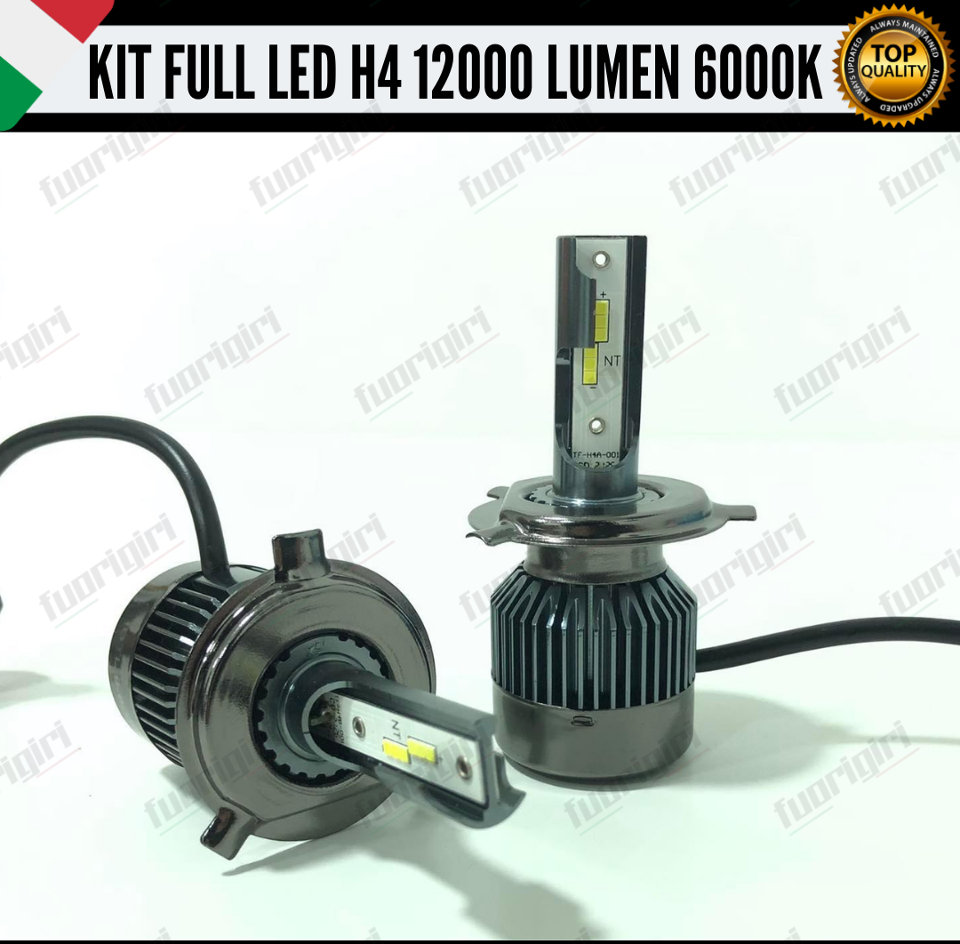 KIT LED H4 SKODA ROOMSTER 6000K BIANCO CANBUS 12000 LUMEN BI-LED NESSUN ERRORE