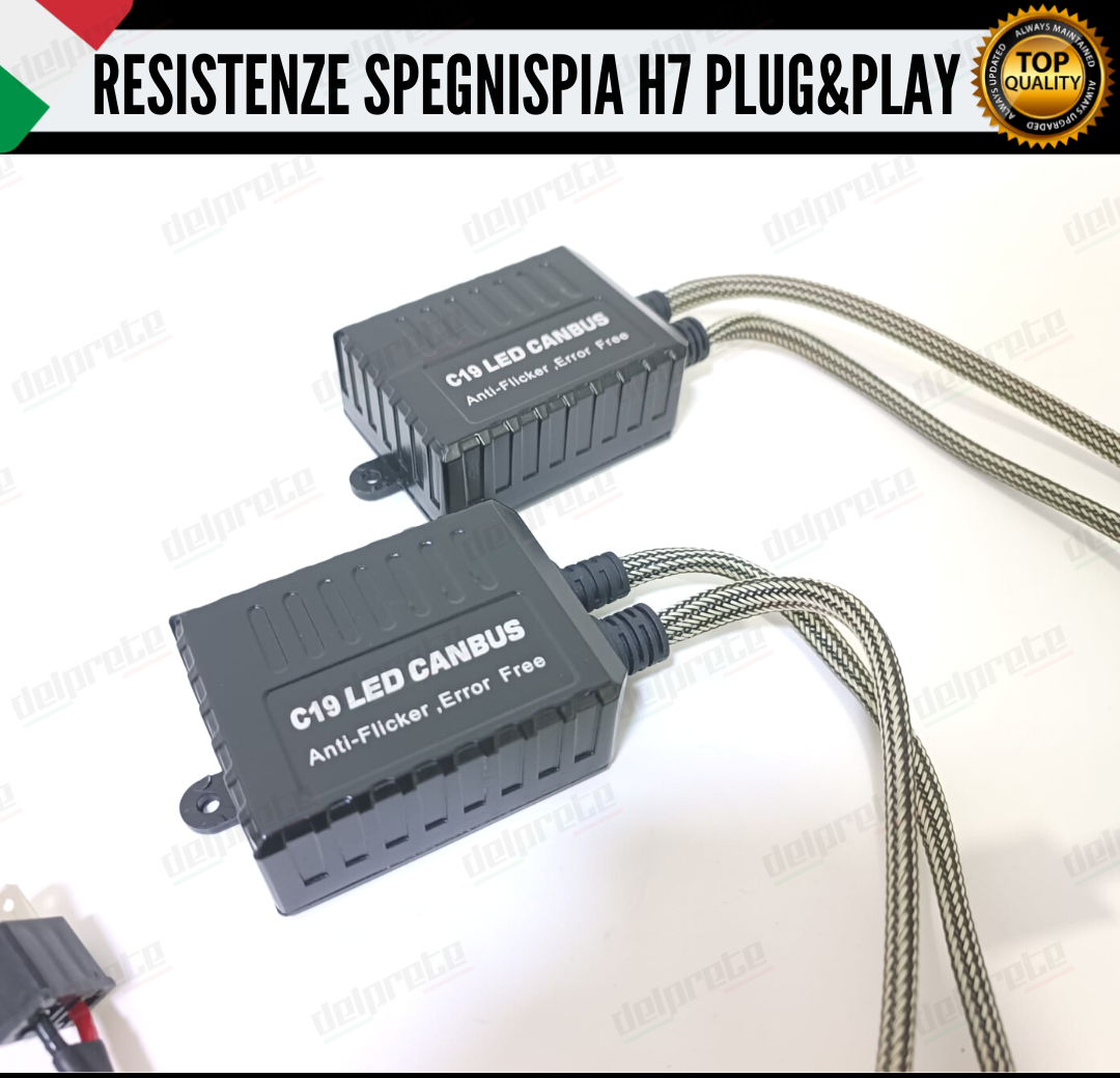 X2 RESISTENZE FILTRI AGGIUNTIVE CANBUS PER LAMPADE KIT LED H7 SPEGNI SPIA-ERRORE