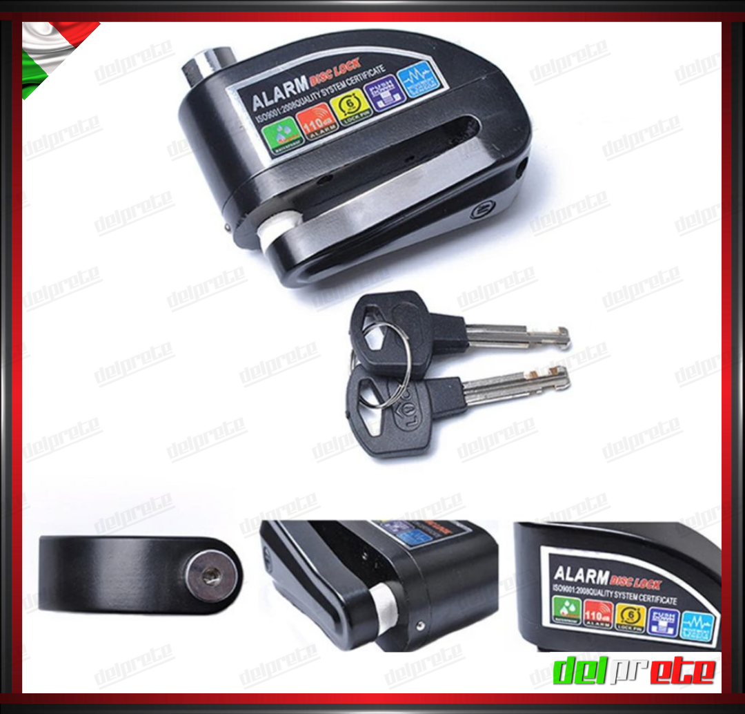 BLOCCADISCO CON ALLARME MOTO SCOOTER 110 DECIBEL ANTI SOLLEVAMENTO
