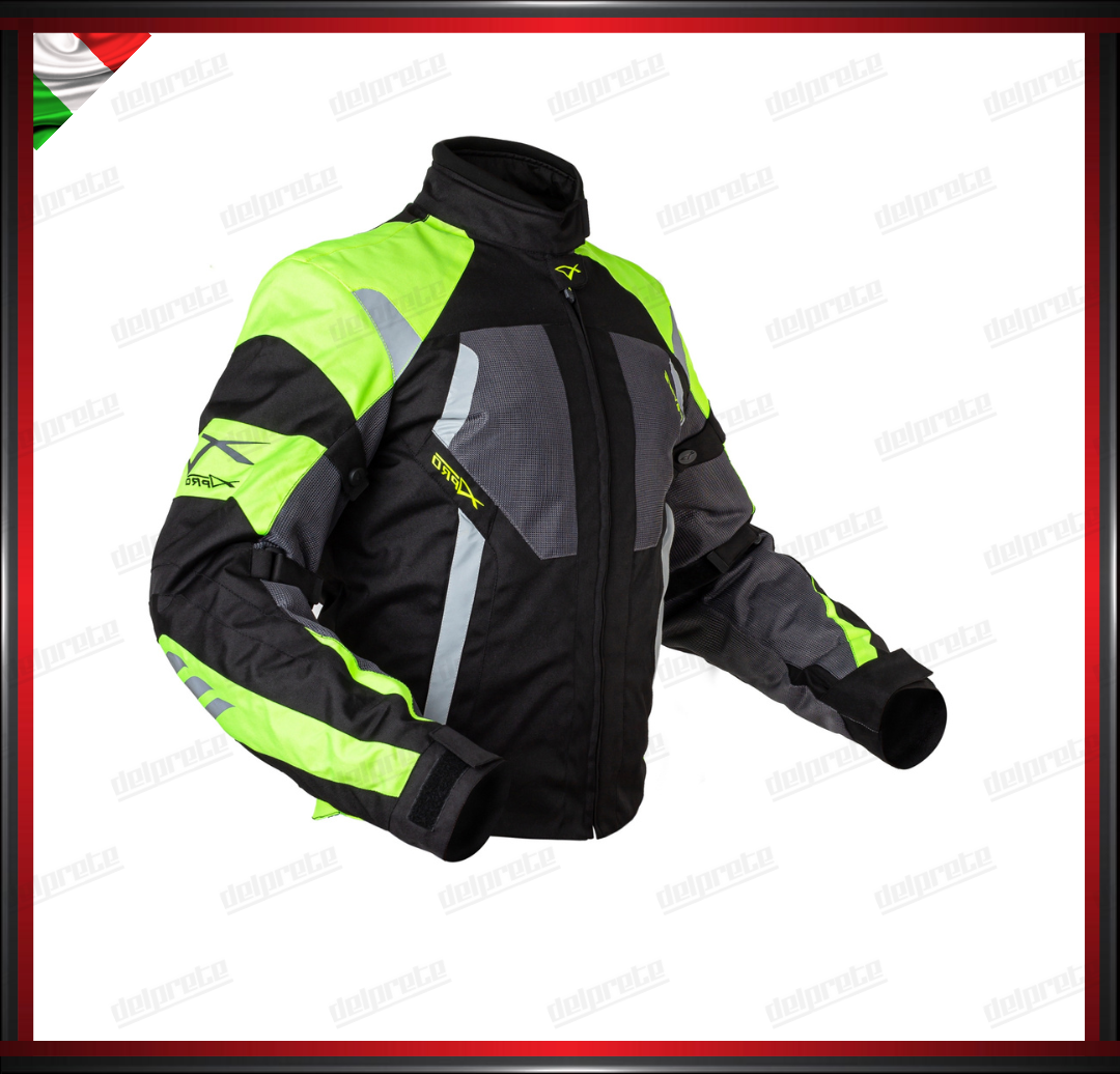 GIACCA MOTO IN TESSUTO CORDURA FLUO MESH A RETE TRAFORATA PRIMAVERILE OMOLOGATO CE