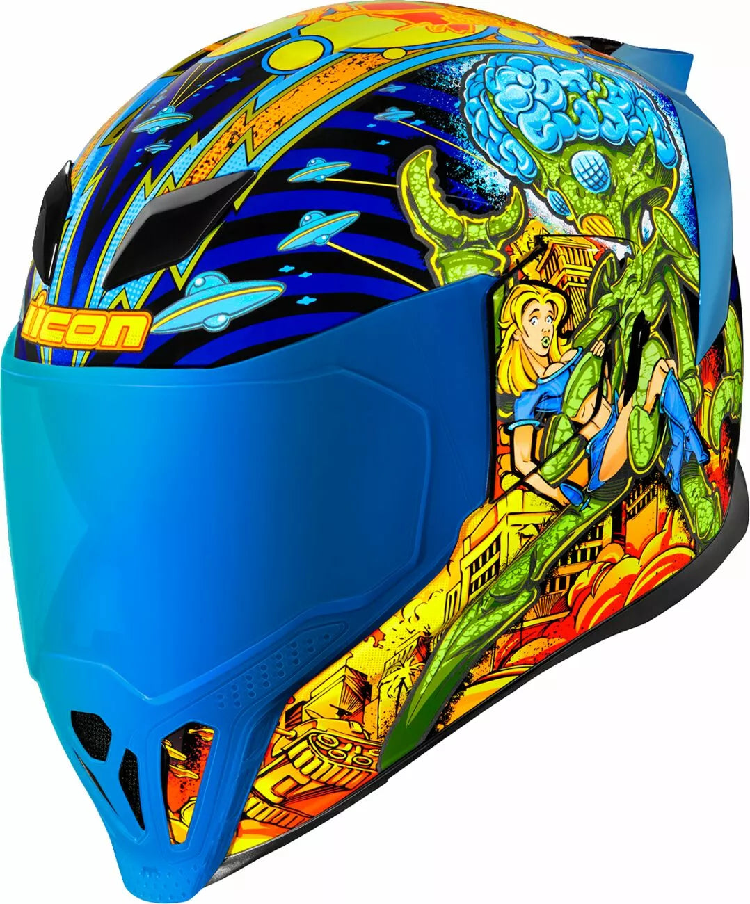 CASCO INTEGRALE - ICON AIRFLITE BUGOID BLITZ - OMOLOGATO ECE 2206