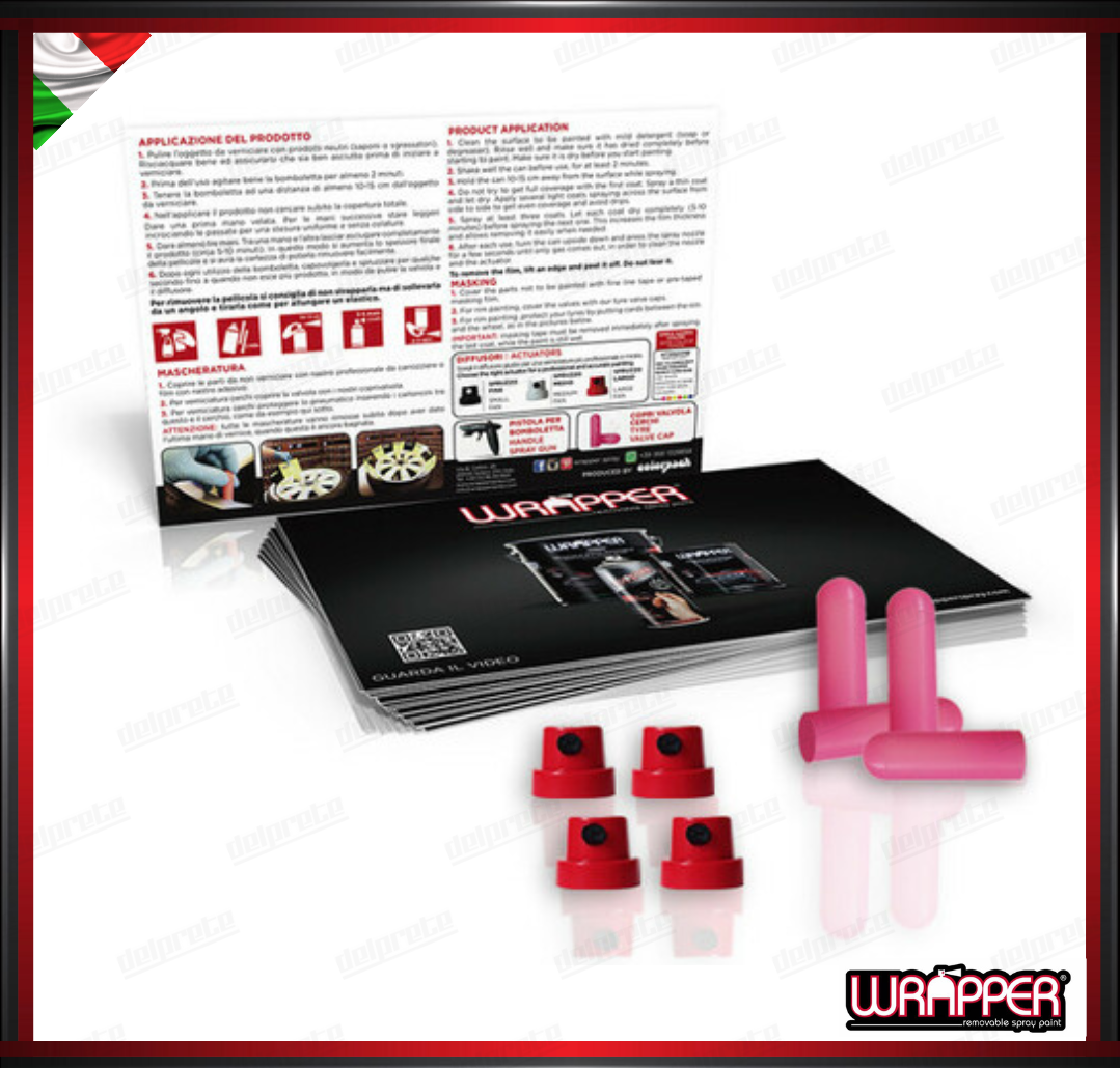 WRAPPER SET VERNICIATURA 4 CERCHI 60 CARTONCINI 4 EROGATORI 4 COPRIVALVOLA