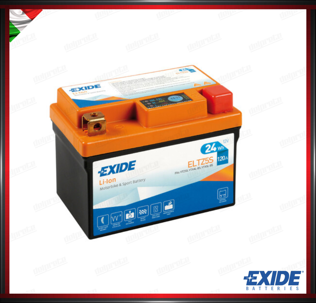 EXELTZ5S BATTERIA 12V - EXIDE BIKE LI-ION LIFEPO4 - 24 Wh - 120 A - IONI DI LITIO 113x70x85 mm
