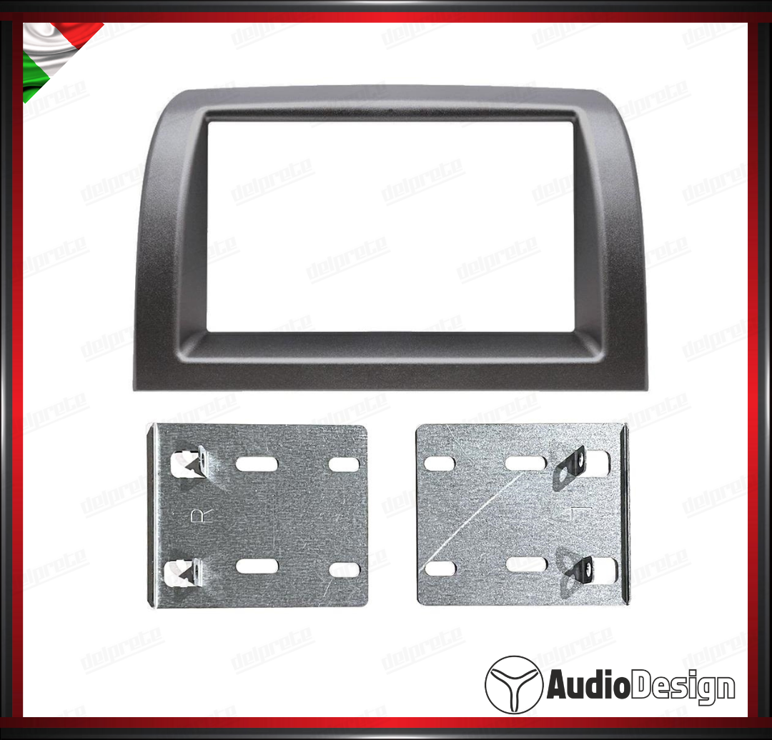 MASCHERINA 2DIN KIT MONTAGGIO AUTORADIO LANCIA YPSILON 2003/2011 GRIGIO SCURO - AUDIODESIGN