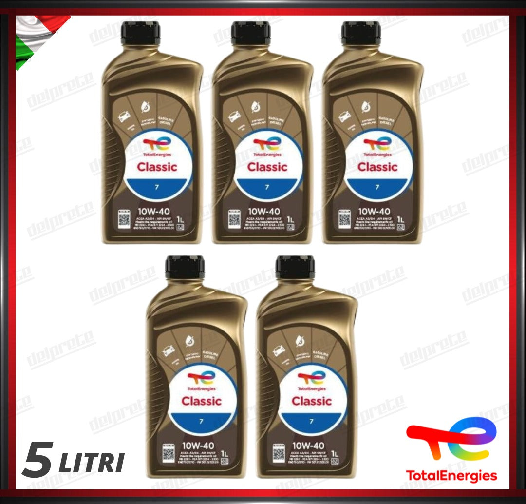 TOTAL - CLASSIC 7 10W-40 5 LITRI OLIO MOTORE SINTETICO DIESEL BENZINA GPL
