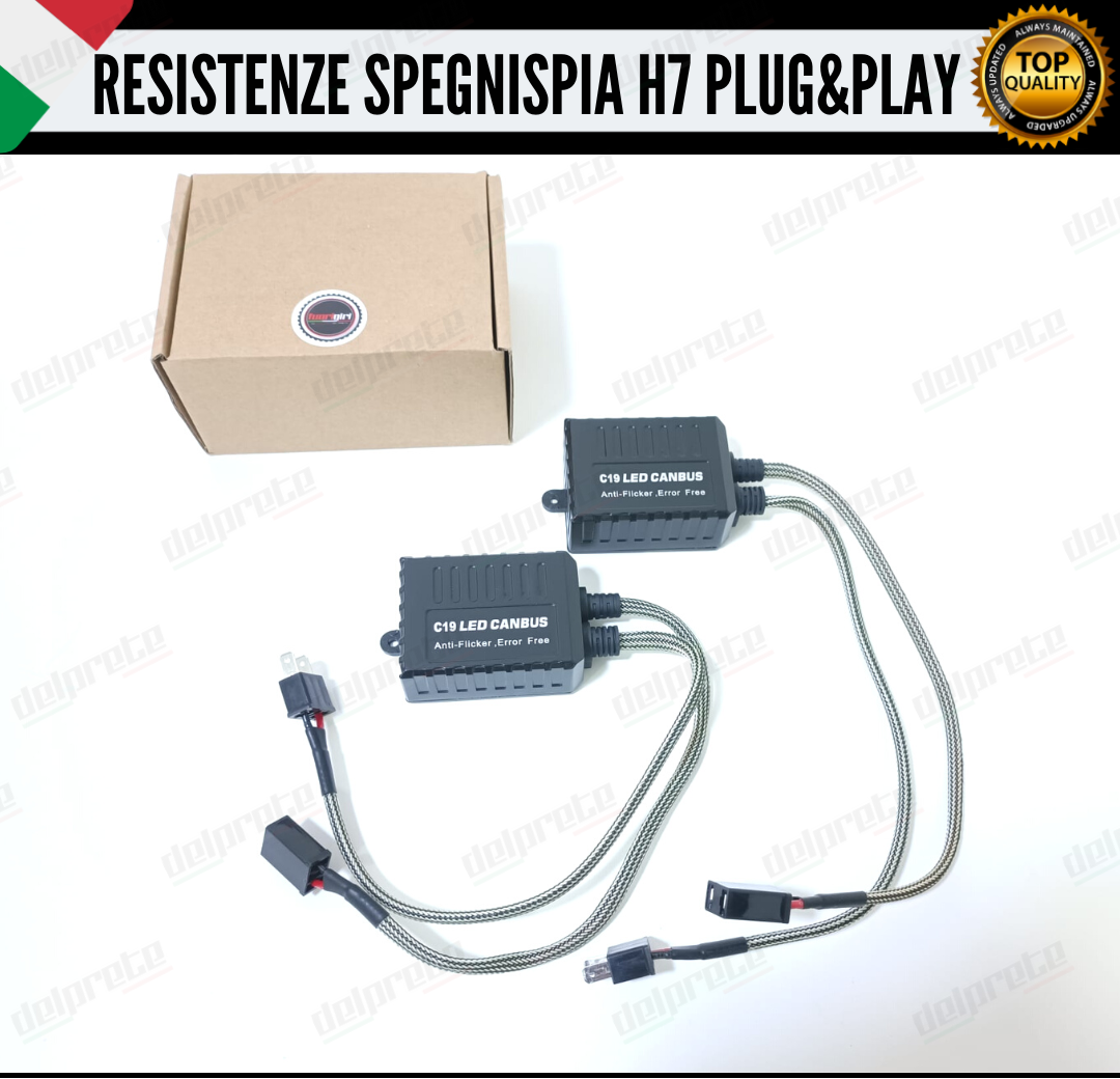 X2 RESISTENZE FILTRI AGGIUNTIVE CANBUS PER LAMPADE KIT LED H7 SPEGNI SPIA-ERRORE