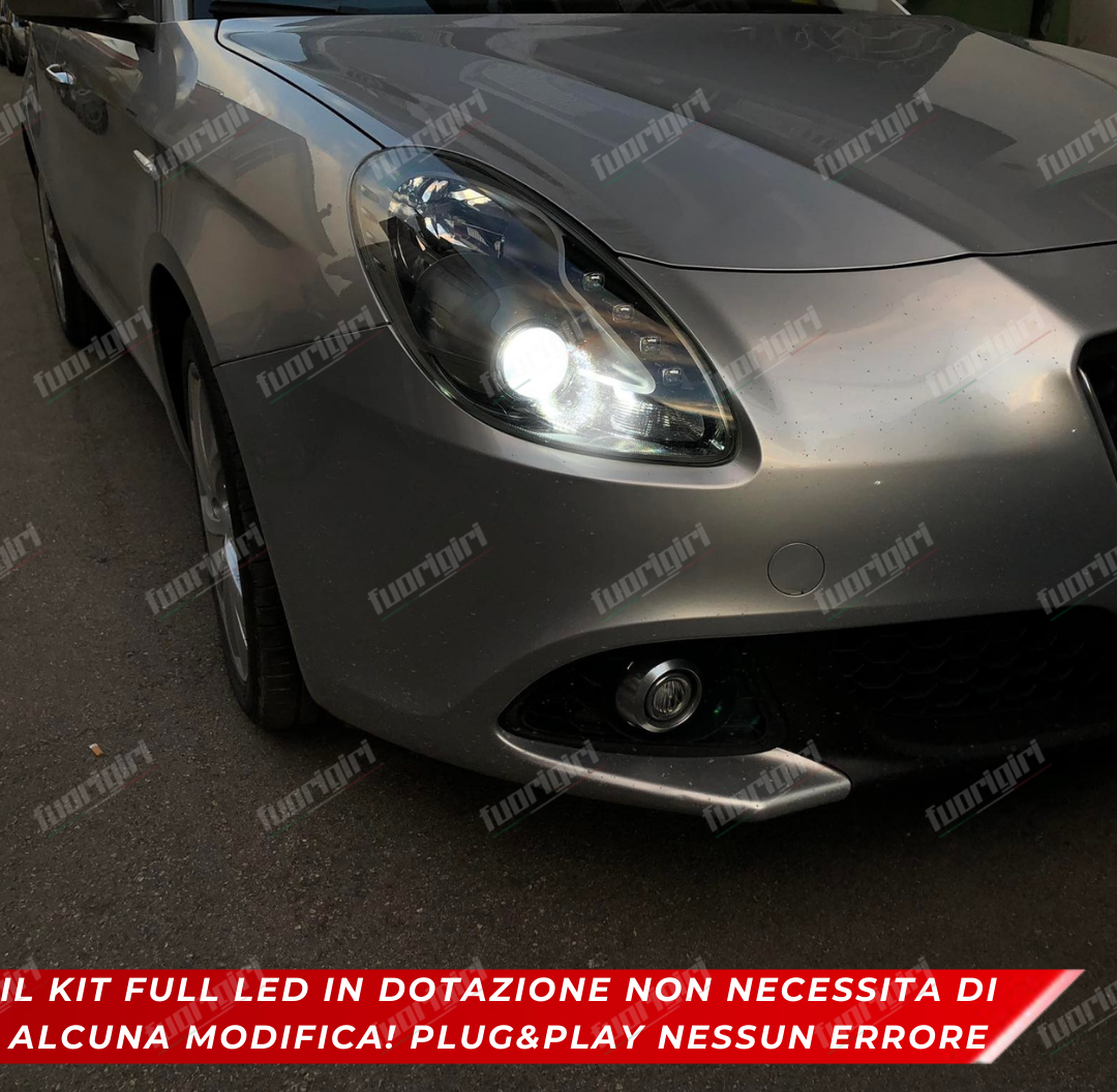 KIT FULL LED H7 360° GRADI PER LENTICOLARI ALFA ROMEO GIULIETTA ANABBAGLIANTI CANBUS NO ERRORE (POST-2014)