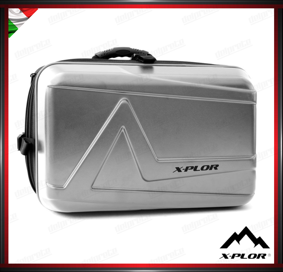 X-PLOR - COPPIA BORSE LATERALI SEMIRIGIDE 25 LITRI ESTENDIBILI - GRIGIO SILVER CAVALIER