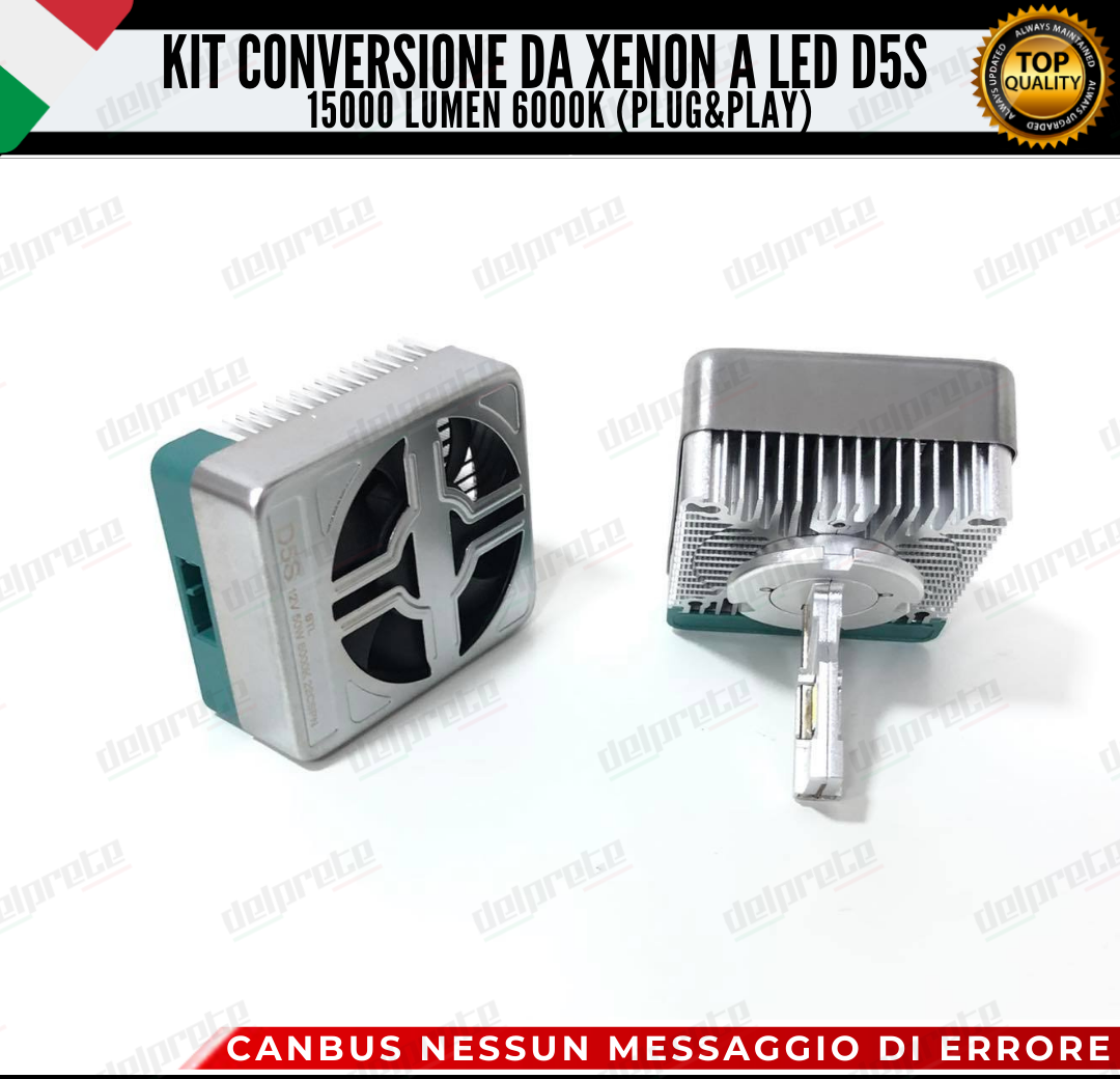 KIT LED D5S CONVERSIONE DA XENON A LED FIAT 500X 15000 LUMEN 6000K 100W NO ERROR (xenon originale)