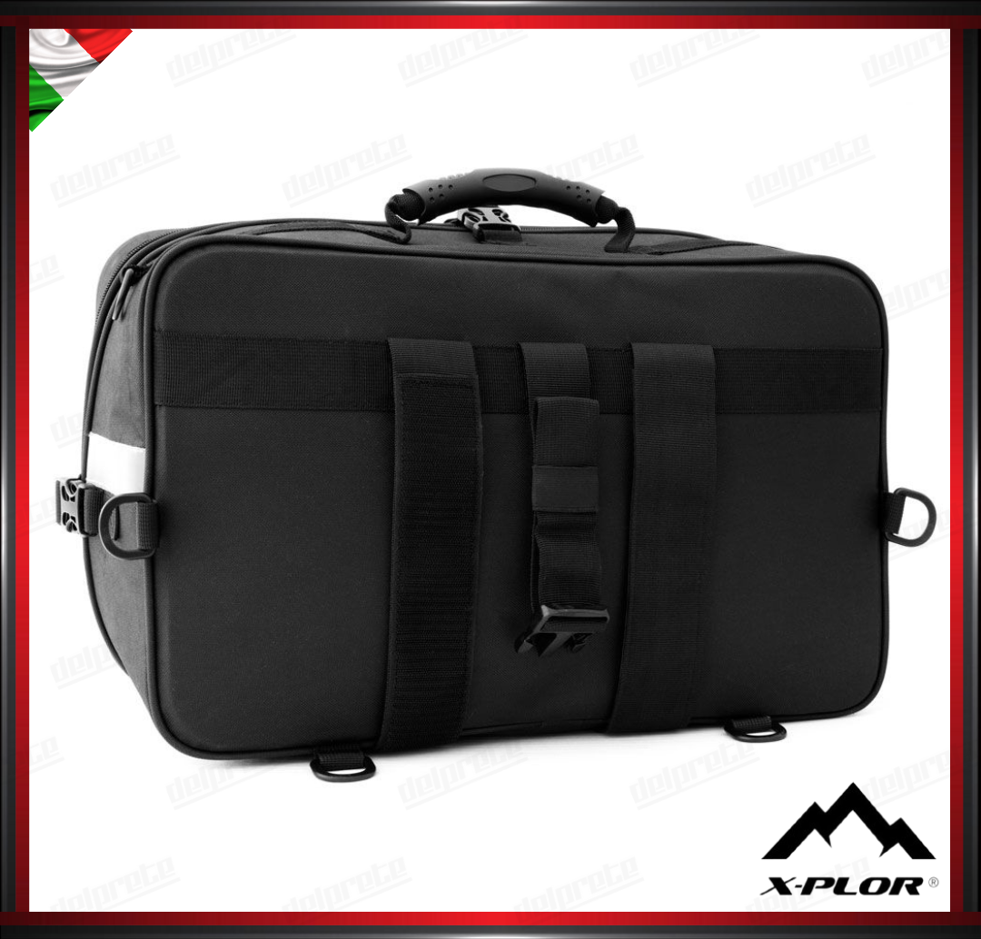 X-PLOR - COPPIA BORSE LATERALI SEMIRIGIDE 25 LITRI ESTENDIBILI - GRIGIO SILVER CAVALIER