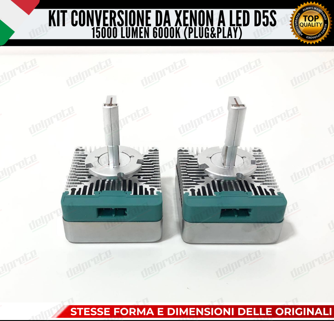 KIT LED D5S CONVERSIONE DA XENON A LED FIAT 500X 15000 LUMEN 6000K 100W NO ERROR (xenon originale)