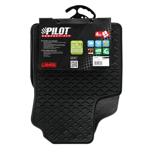 LAMPA - SET TAPPETINI IN ECO GOMMA SU MISURA FIAT PANDA MK2 FINO AL 2012 CON GANCI