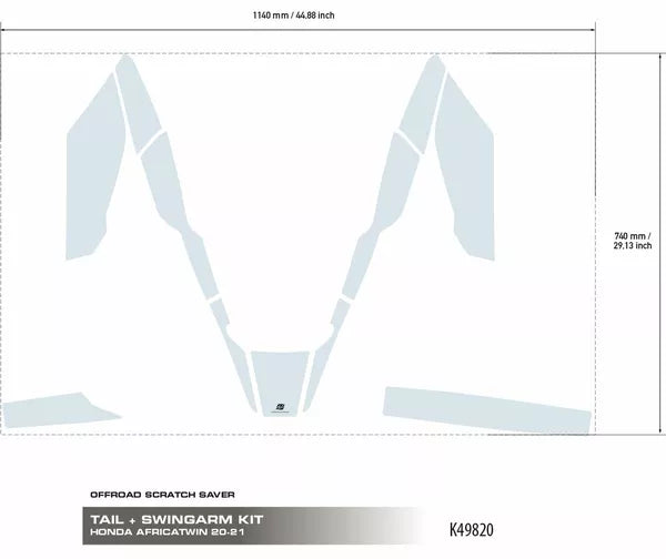 SET ADESIVI HONDA AFRICA TWIN CODINO ANTIGRAFFIO - GRAFICA TRASPARENTE