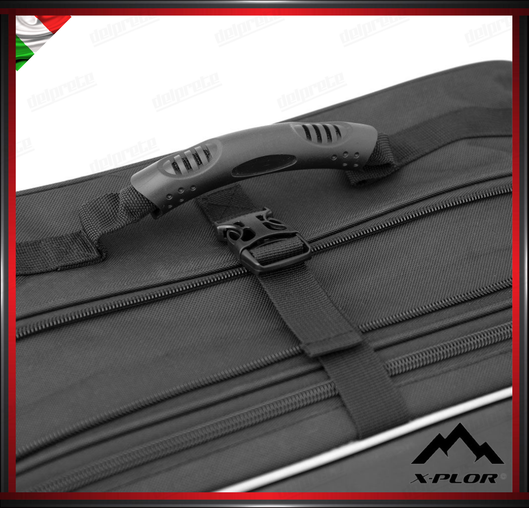 X-PLOR - COPPIA BORSE LATERALI SEMIRIGIDE 25 LITRI ESTENDIBILI - GRIGIO SILVER CAVALIER