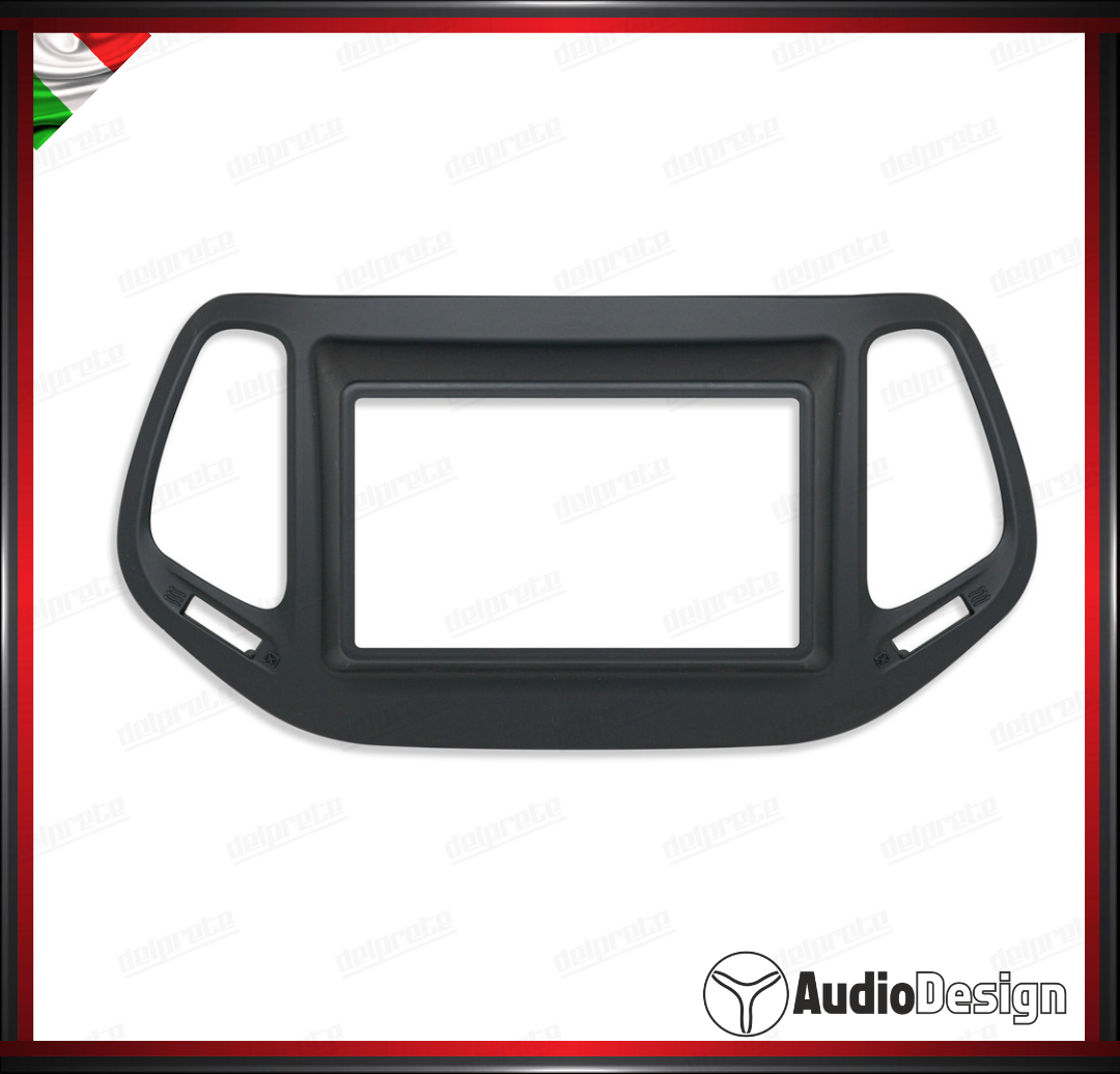 MASCHERINA 2DIN KIT MONTAGGIO AUTORADIO JEEP COMPASS 2 MP 2016> NERO - AUDIODESIGN