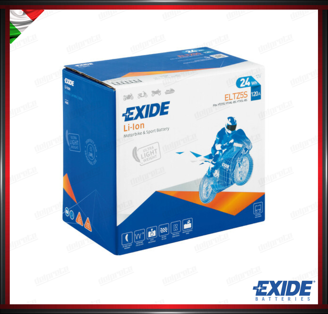 EXELTZ5S BATTERIA 12V - EXIDE BIKE LI-ION LIFEPO4 - 24 Wh - 120 A - IONI DI LITIO 113x70x85 mm