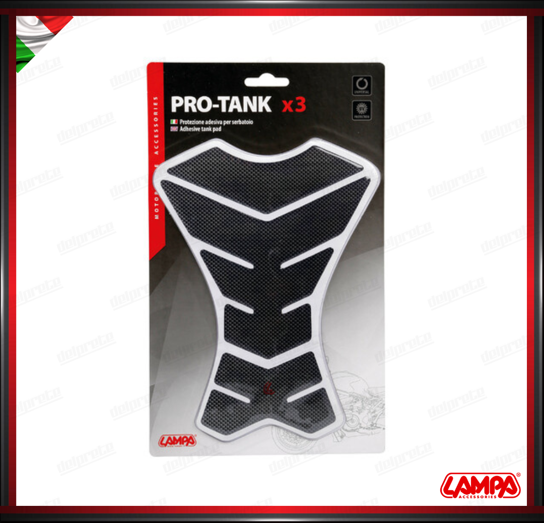 PRO TANK X3 PROTEZIONE ADESIVA PER SERBATOIO CARBON LOOK UNIVERSALE LAMPA PARASERBATOIO