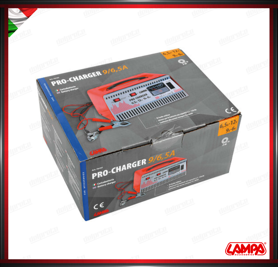 PRO-CHARGER CARICATORE PER BATTERIE CARICABATTERIE LAMPA - 6/12V - 9/6,5A - AUTO MOTO CAMPER