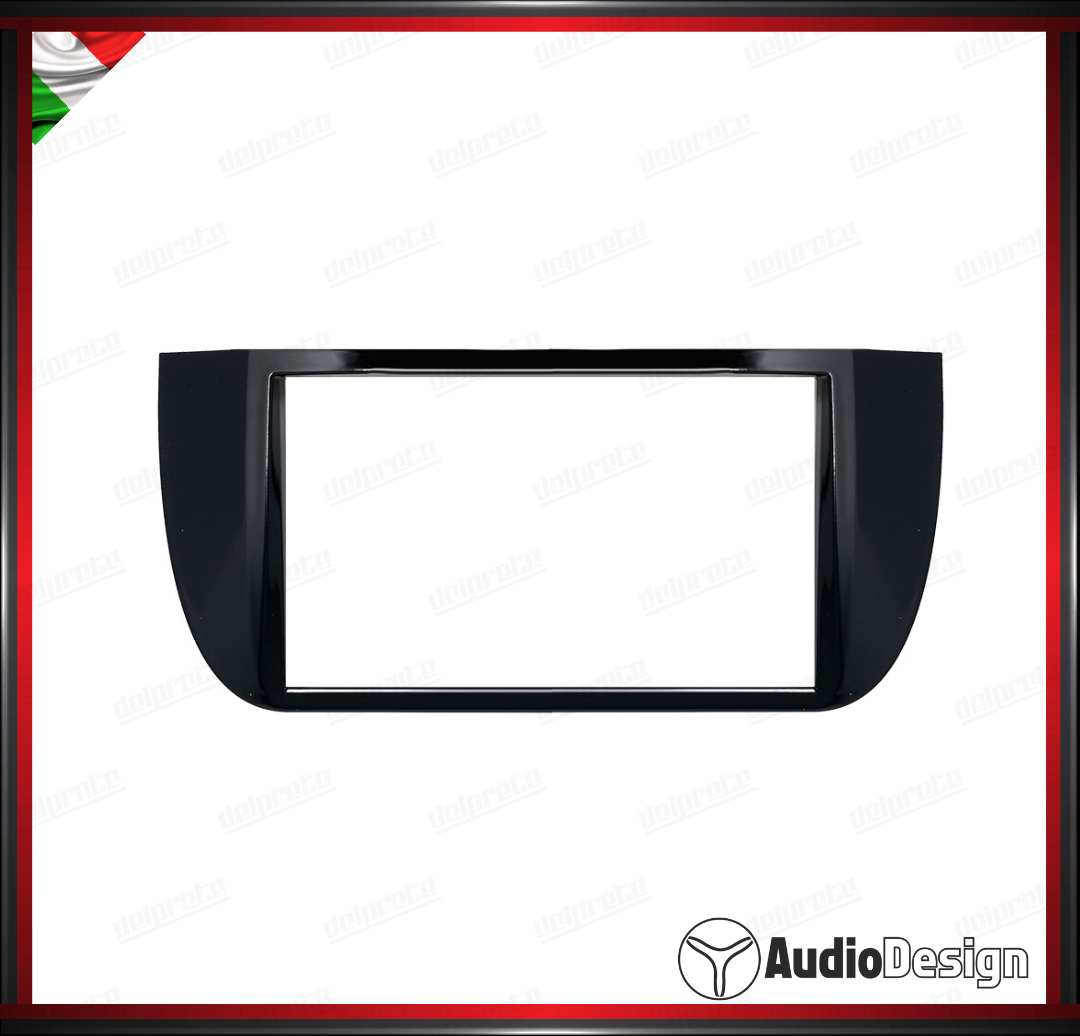 MASCHERINA 2DIN KIT MONTAGGIO AUTORADIO FIAT PUNTO EVO / PUNTO ABARTH DAL 2009 NERO LUCIDO - AUDIODESIGN