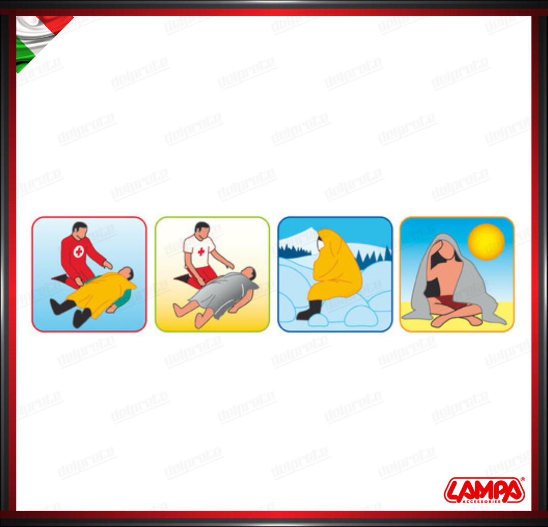 COPERTA ISOTERMICA ORO ARGENTO LAMPA - 160x210 CM PROTEZIONE FREDDO E CALDO