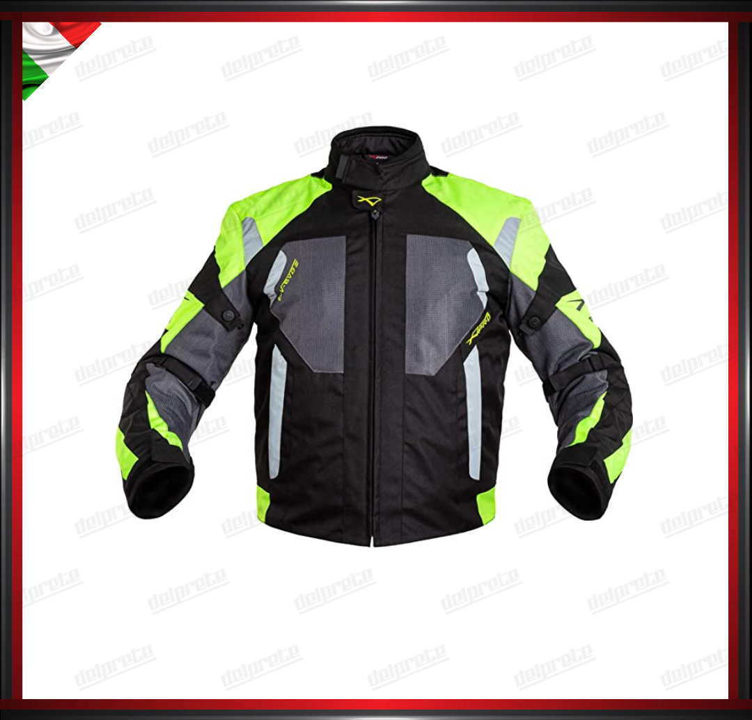 GIACCA MOTO IN TESSUTO CORDURA FLUO MESH A RETE TRAFORATA PRIMAVERILE OMOLOGATO CE